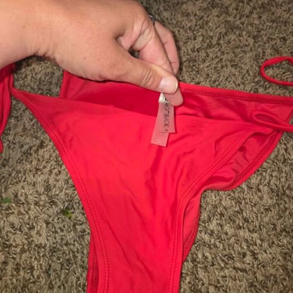 HOTBICK Red Tie Side Bikini Bottom Medium